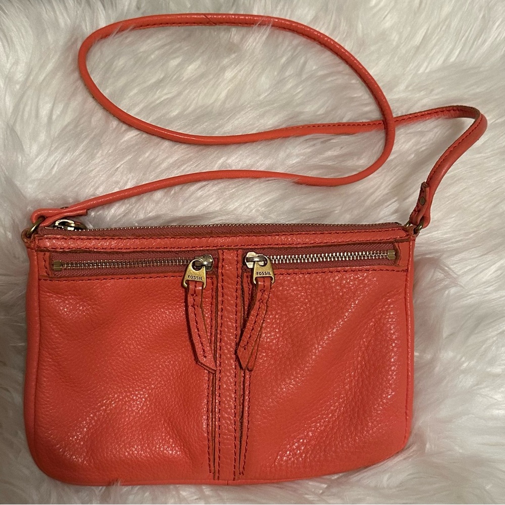 Fossil Erin Leather Crossbody in Lipstick (+ original dust bag)
